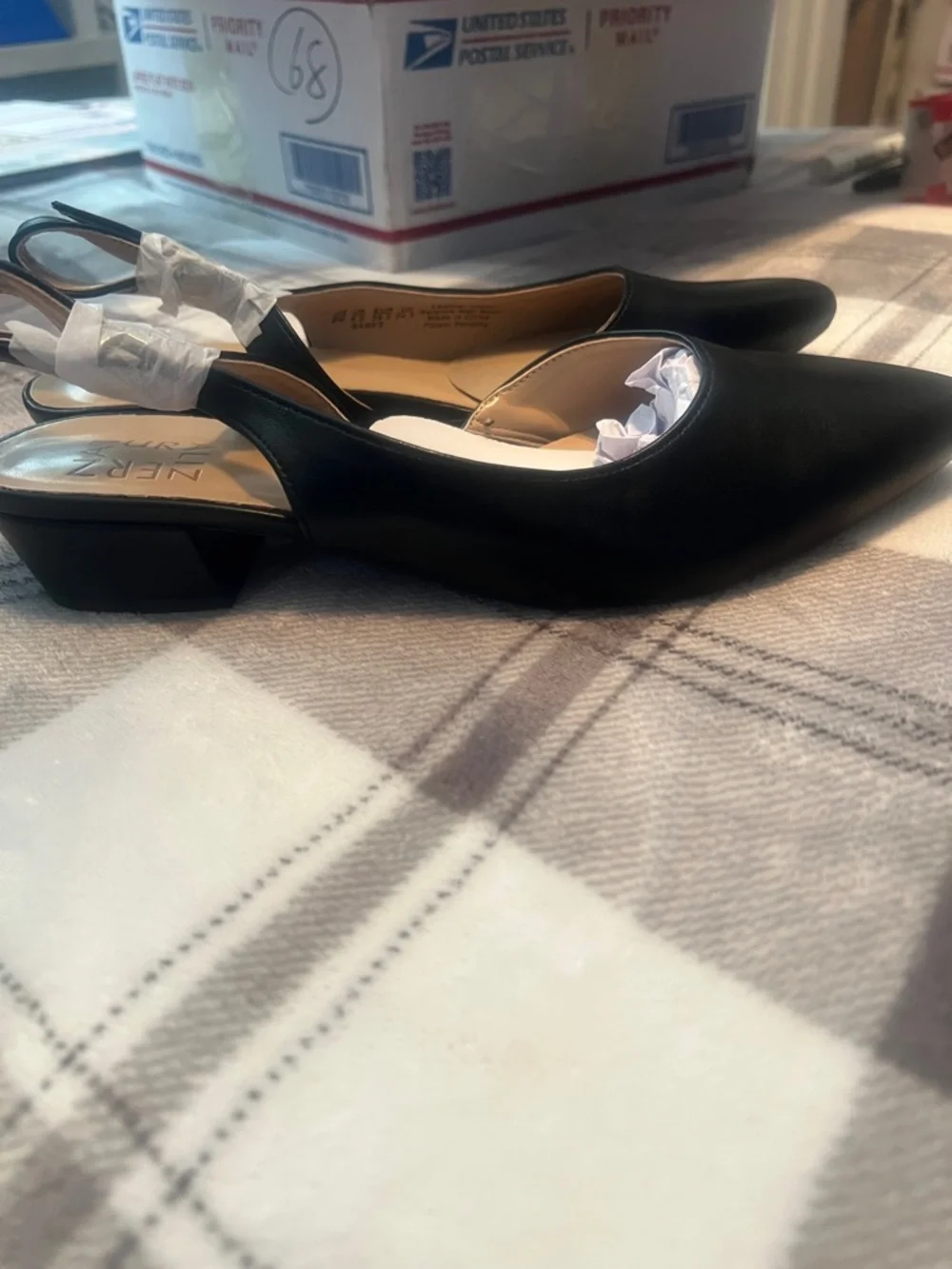 Naturalizer Black Pointed Slingback Low Block Heel Mules - Picture 3 of 6